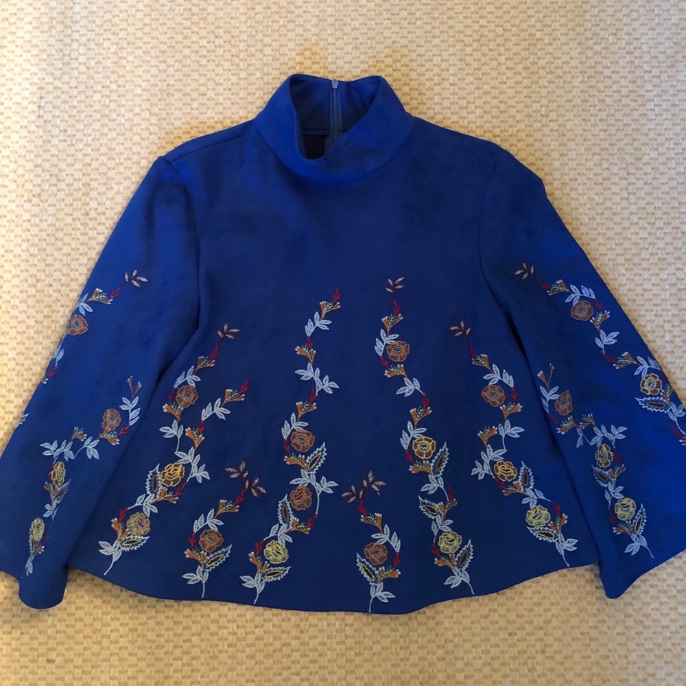 Zara Woman Blue Long Sleeve Top